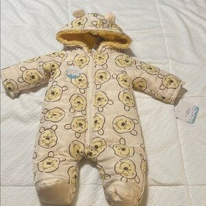 Disney Baby Beige Hooded One‎ Piece - NWT